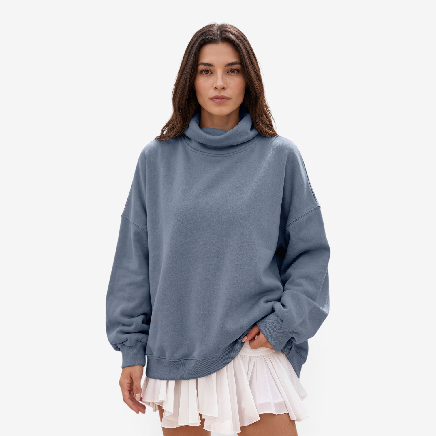 Sudadera Oversize con Cuello Alto para Mujer