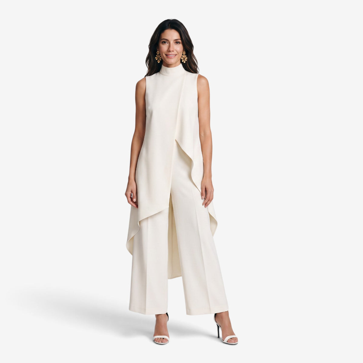 Conjunto Asimétrico con Pantalón Palazzo para Mujer