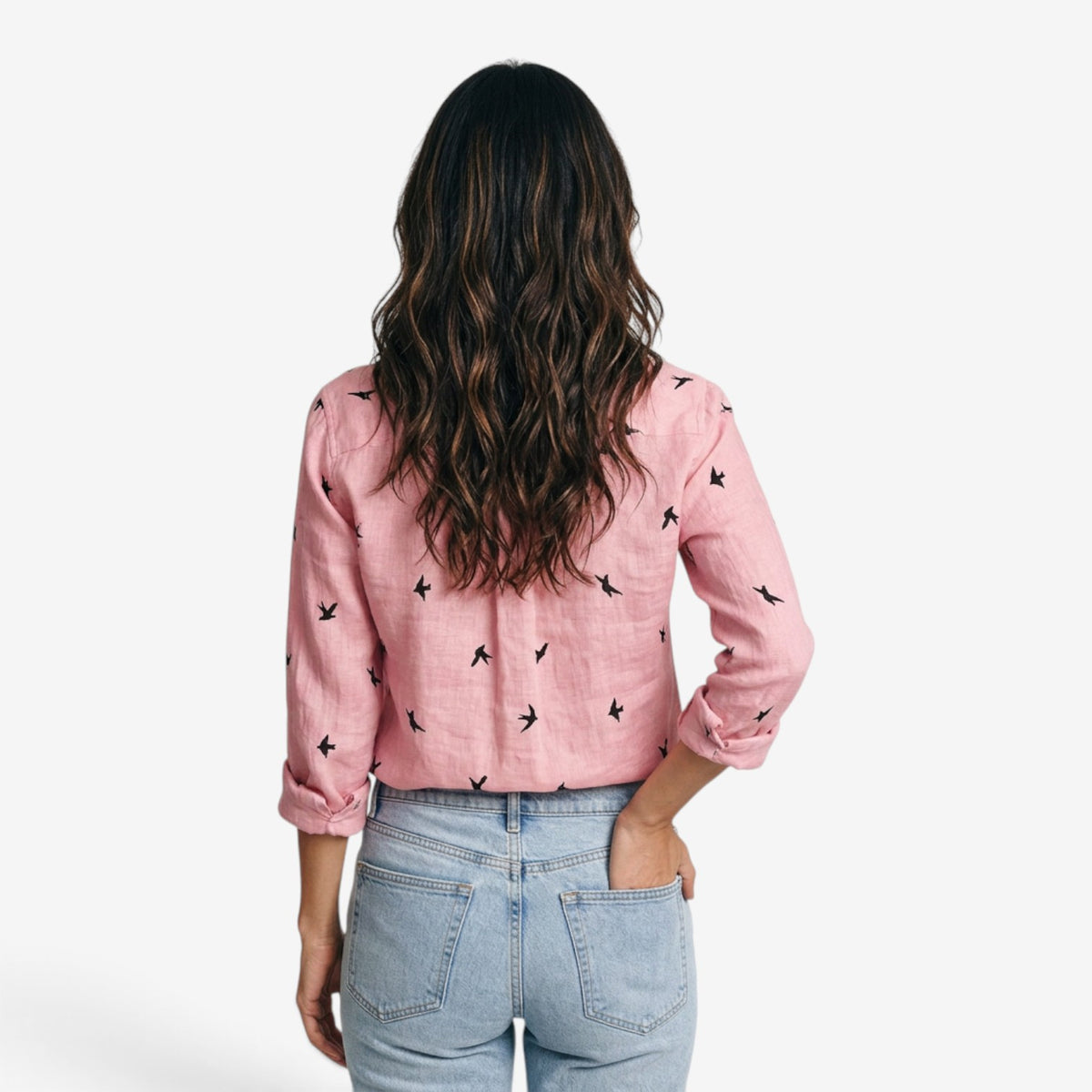 Camisa con Estampado de Pájaros para Mujer
