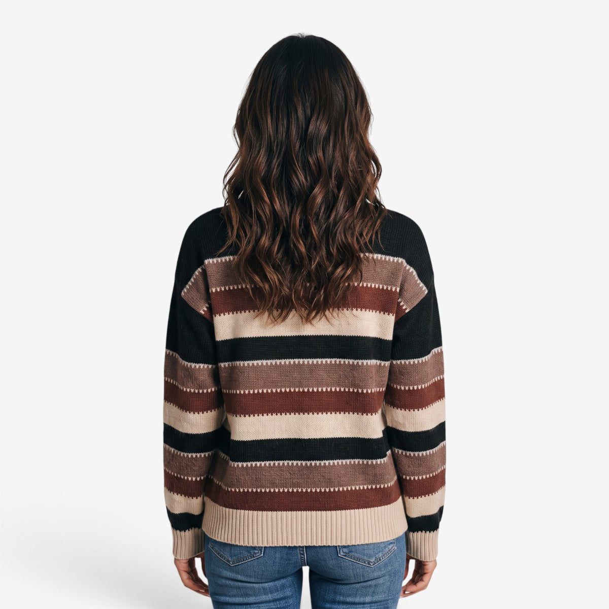 Jersey de Rayas con Cuello Redondo