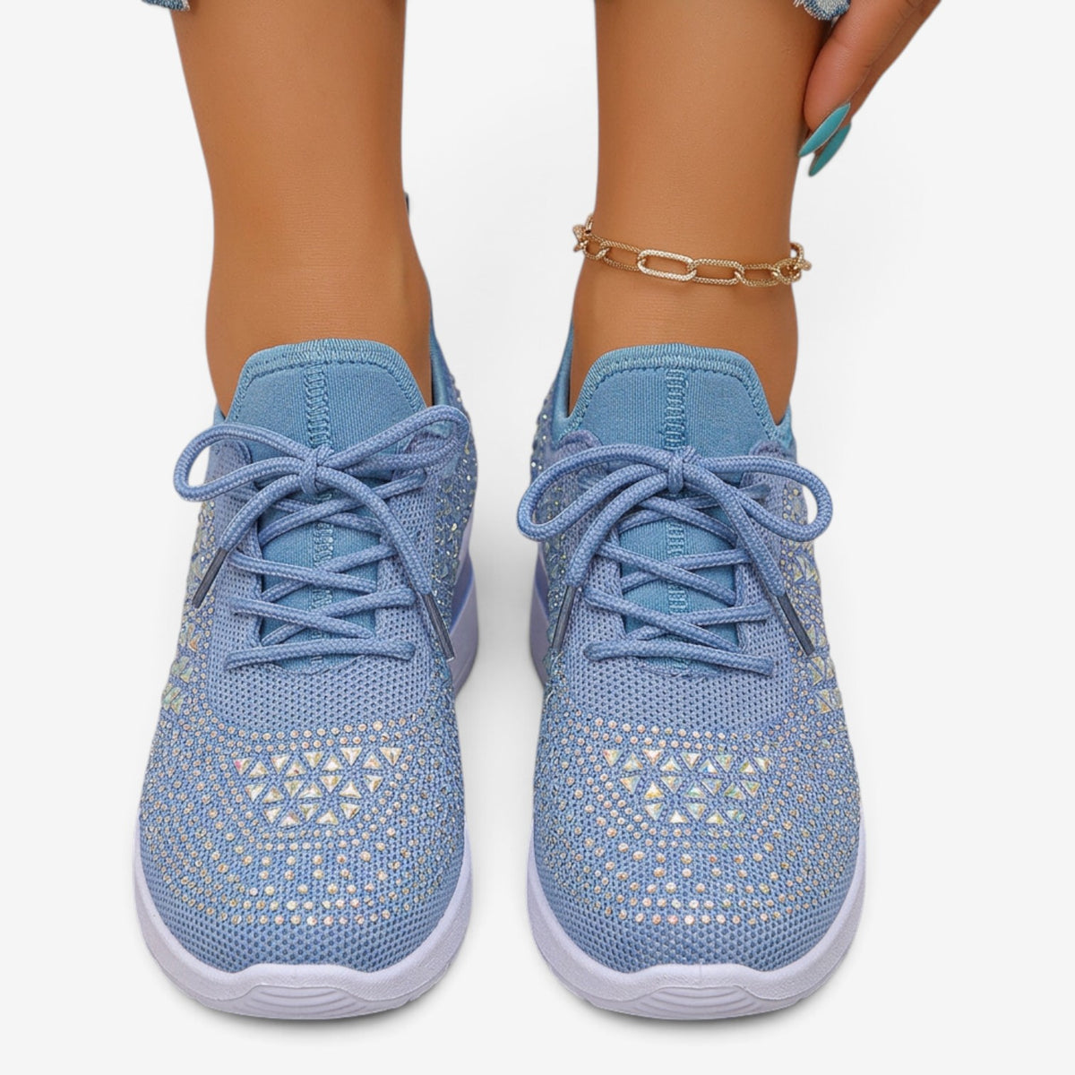 Zapatillas de Cuña con Brillos para Mujer