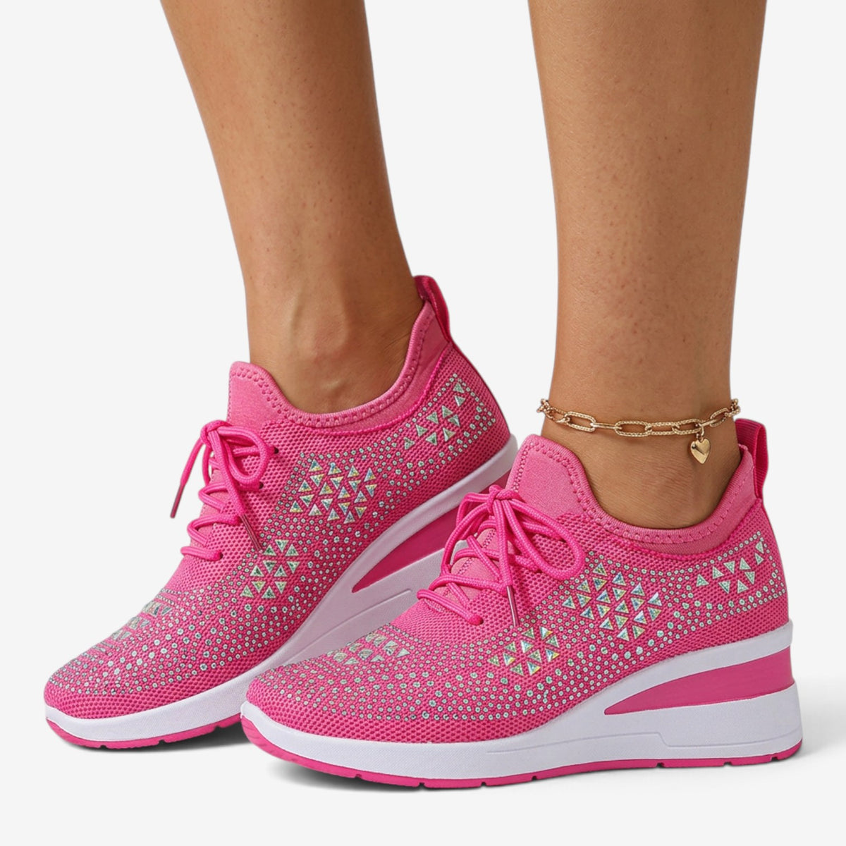 Zapatillas de Cuña con Brillos para Mujer