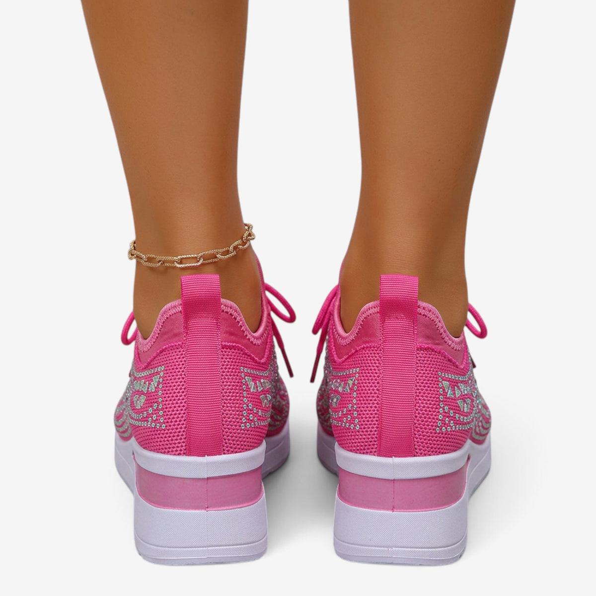 Zapatillas de Cuña con Brillos para Mujer