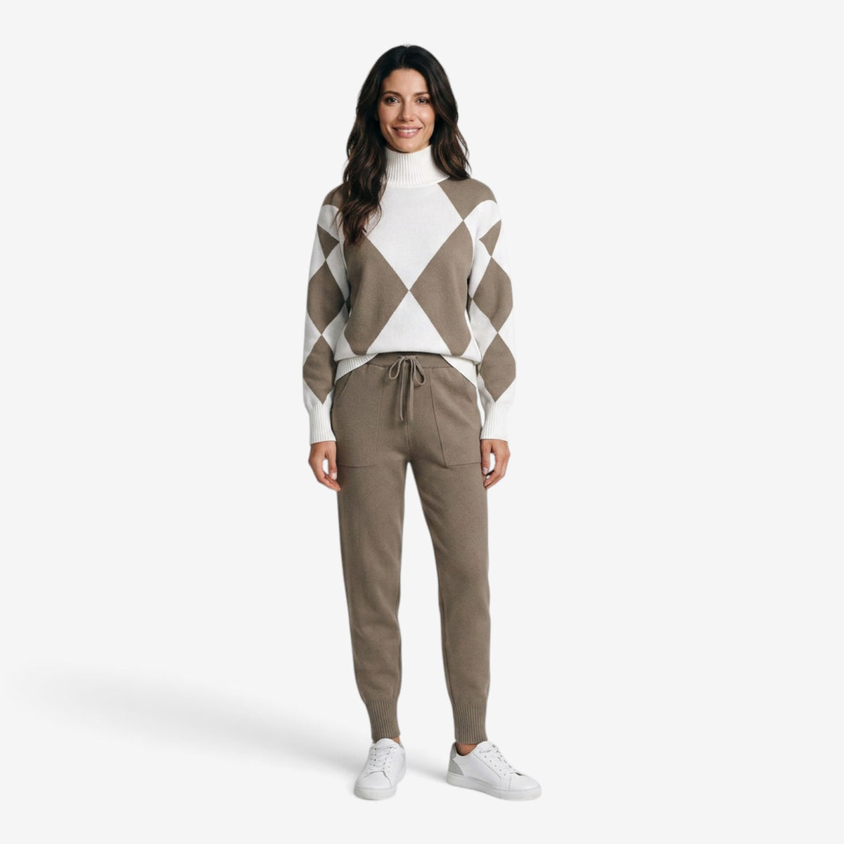 Conjunto Aria con Jersey de Rombos para Mujer