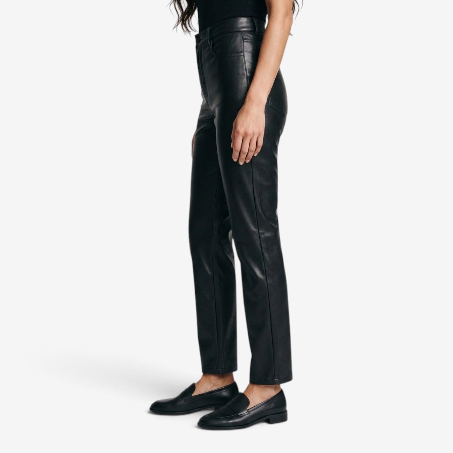 Pantalón Recto de Cuero para Mujer