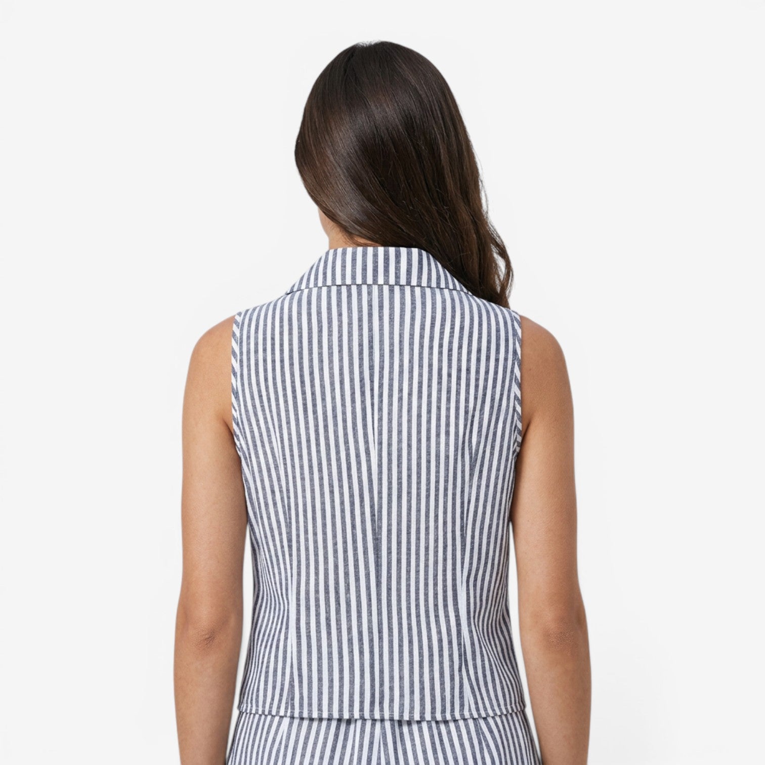 Blusa de Rayas con Bajo Asimétrico para Mujer