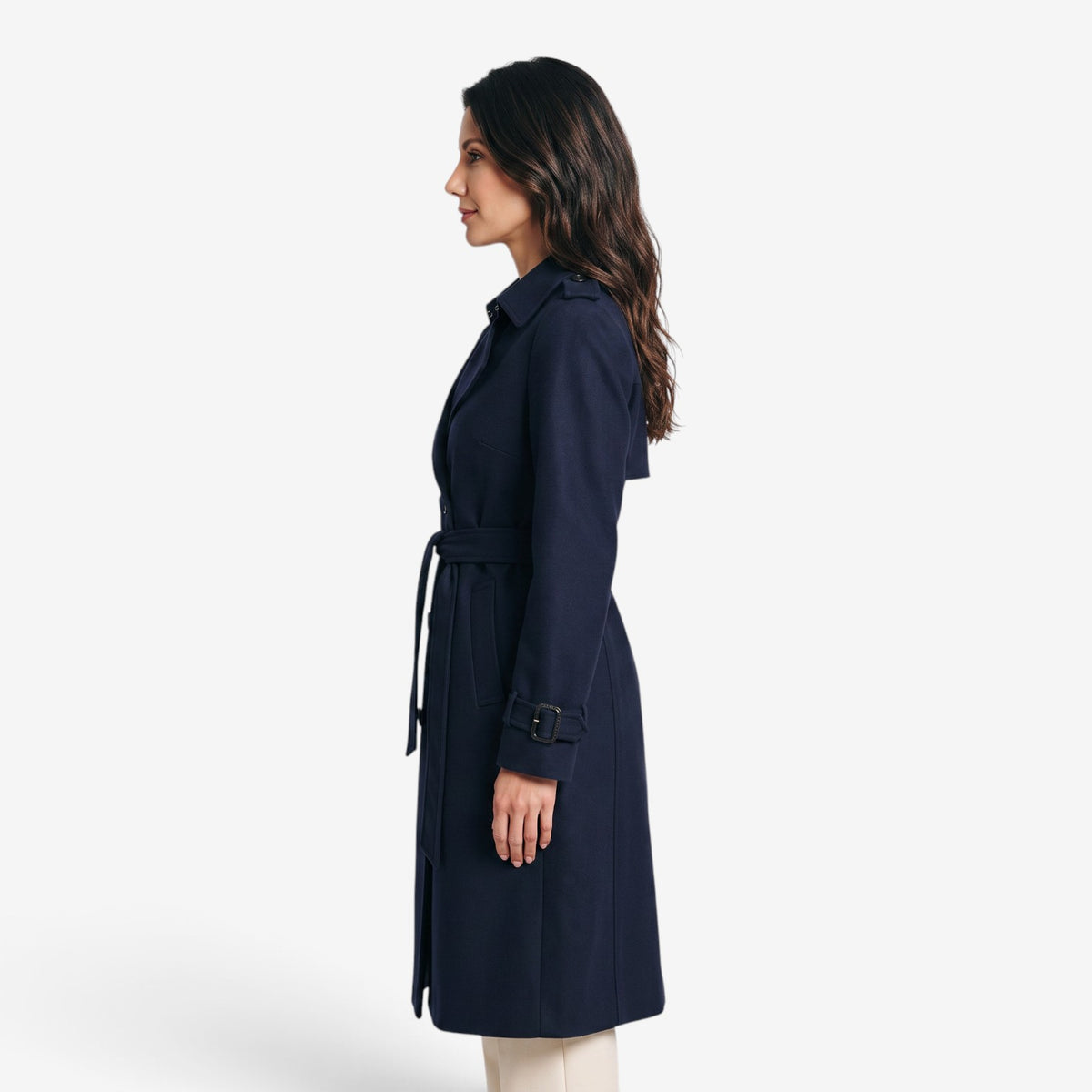 Gabardina Larga con Cinturón para Mujer
