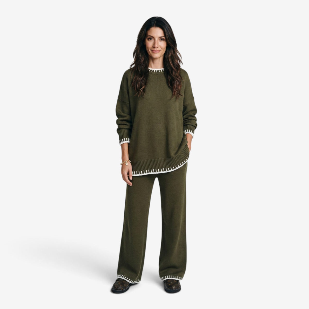 Conjunto de Punto de Dos Piezas para Mujer