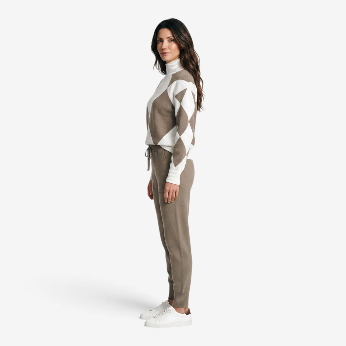Conjunto Aria con Jersey de Rombos para Mujer