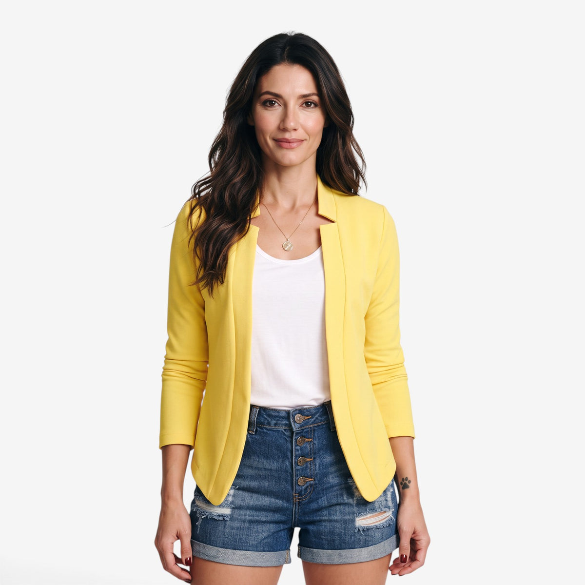 Blazer Entallada de Manga Larga para Mujer