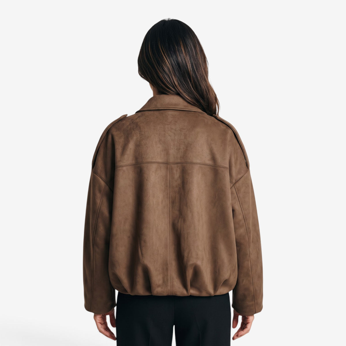 Chaqueta de Ante Holgada para Mujer