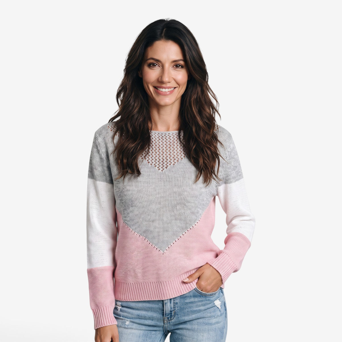 Jersey de Punto con Diseño Geométrico para Mujer