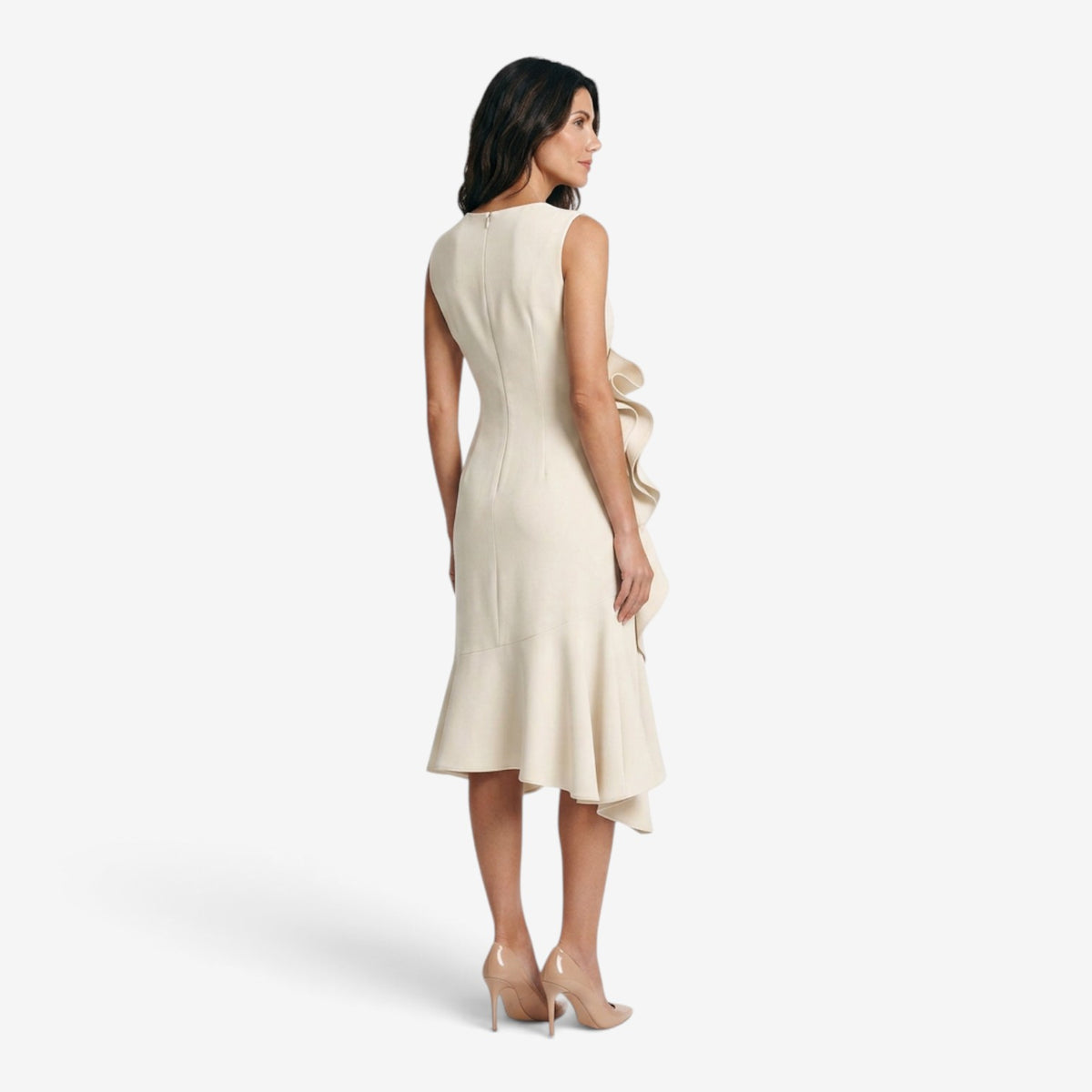 Vestido Midi con Nudo en la Cintura para Mujer