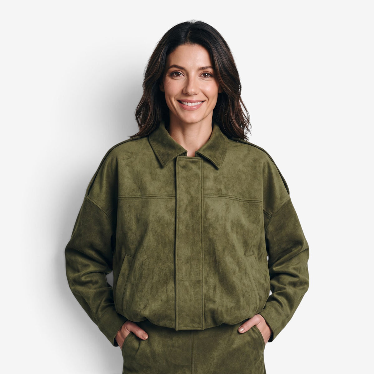 Chaqueta de Ante Holgada para Mujer