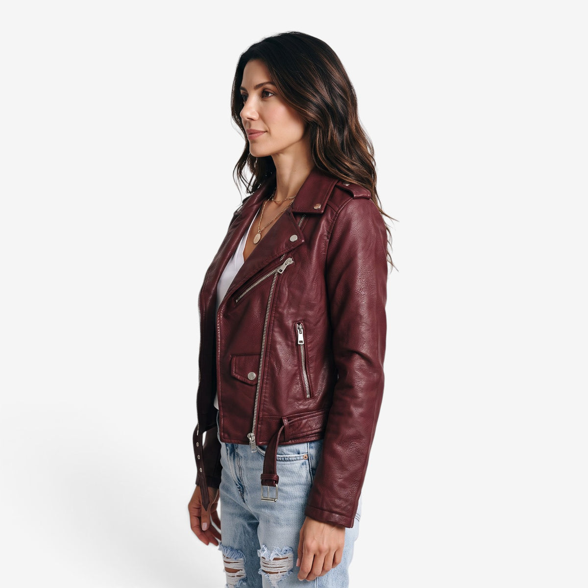 Chaqueta Biker con Cremallera para Mujer