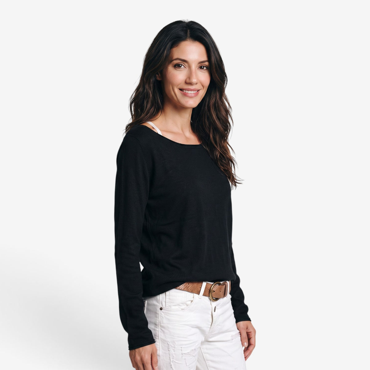 Jersey Ligero de Cuello Amplio para Mujer