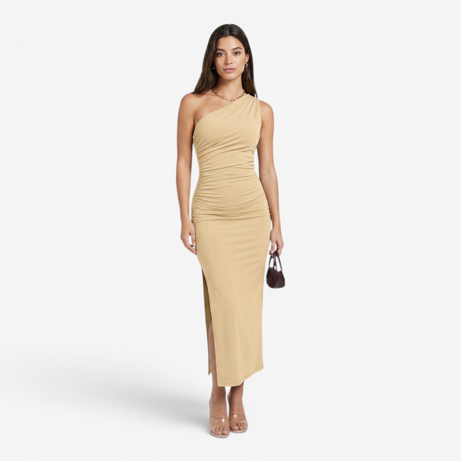 Vestido Largo de Un Hombro para Mujer