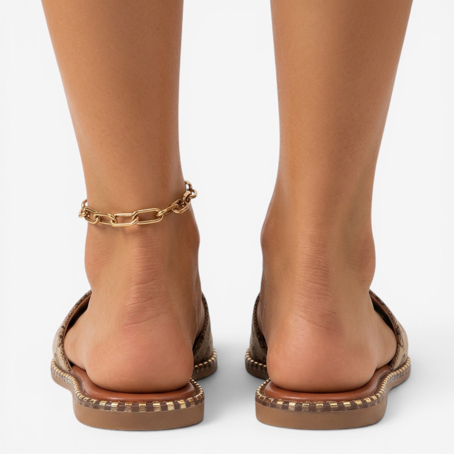 Sandalias Planas con Estampado Floral para Mujer