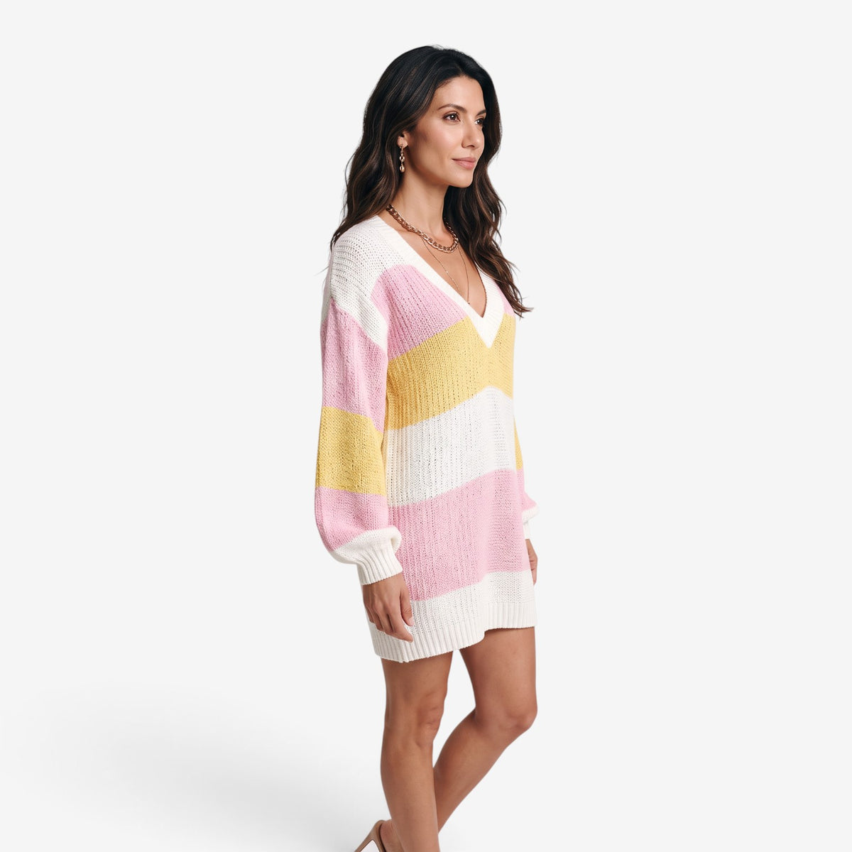 Vestido Jersey de Punto a Rayas para Mujer