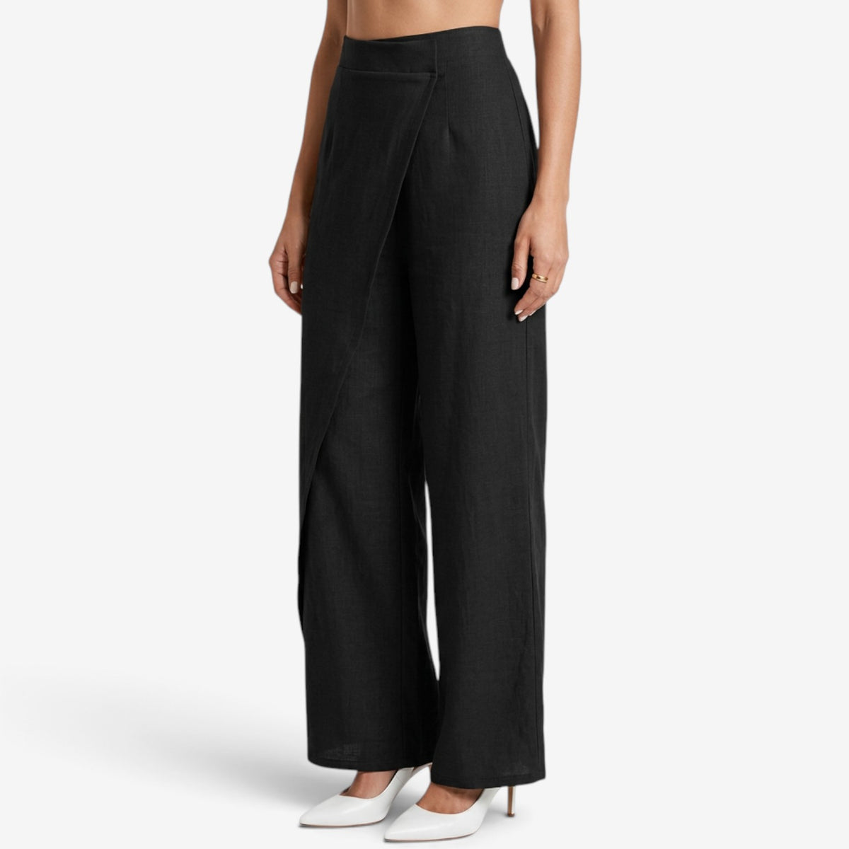 Pantalón Palazzo con Diseño Cruzado para Mujer