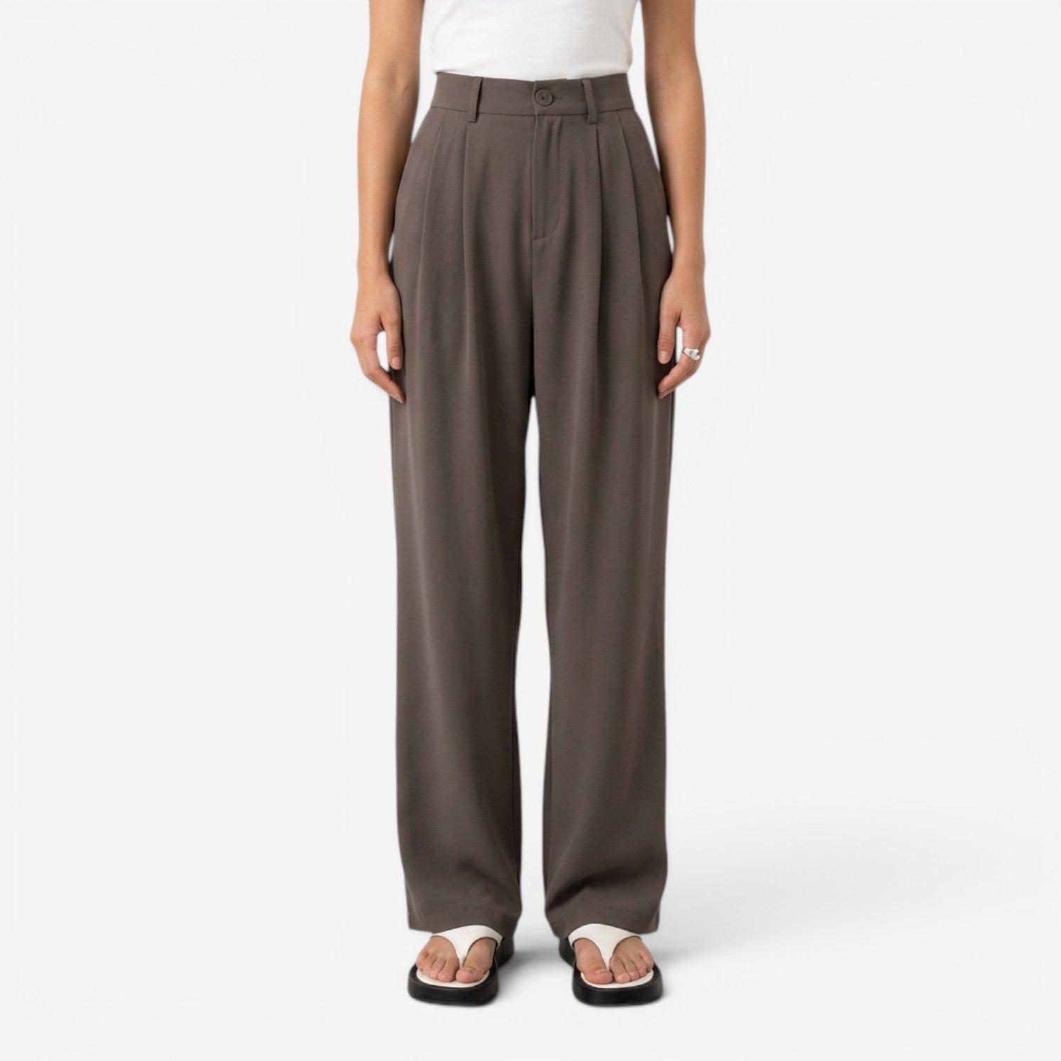 Pantalón Recto de Cintura Alta