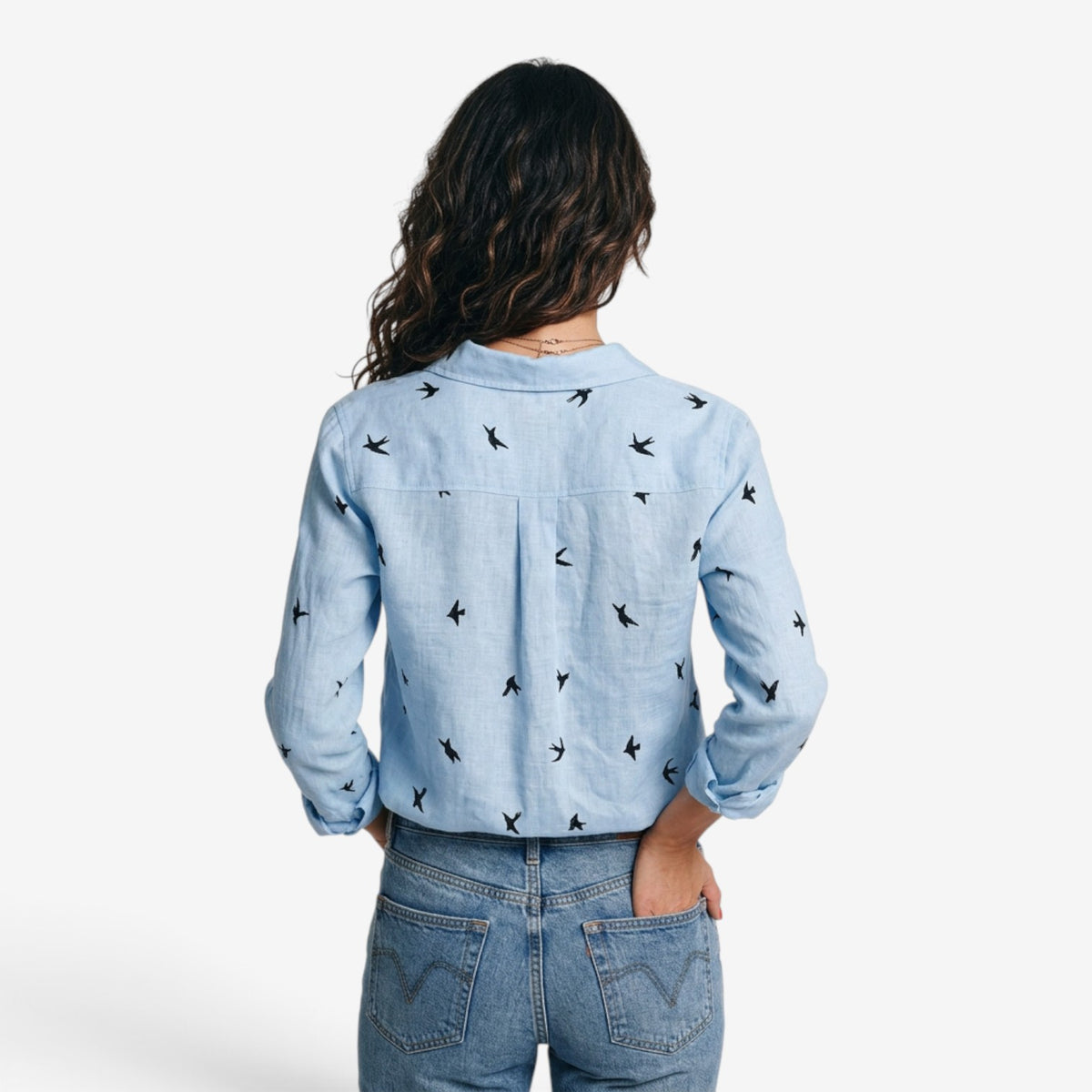 Camisa con Estampado de Pájaros para Mujer