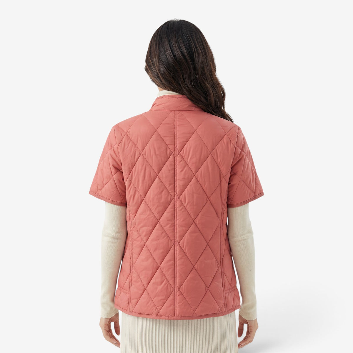 Chaqueta Acolchada de Manga Corta para Mujer