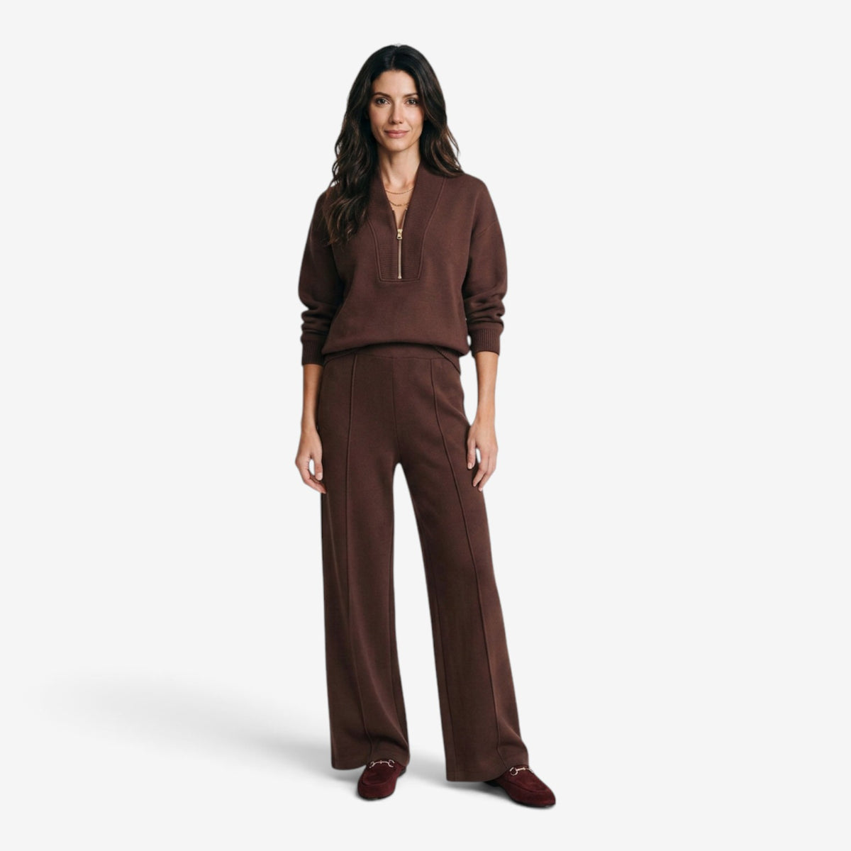 Conjunto Casual con Media Cremallera para Mujer