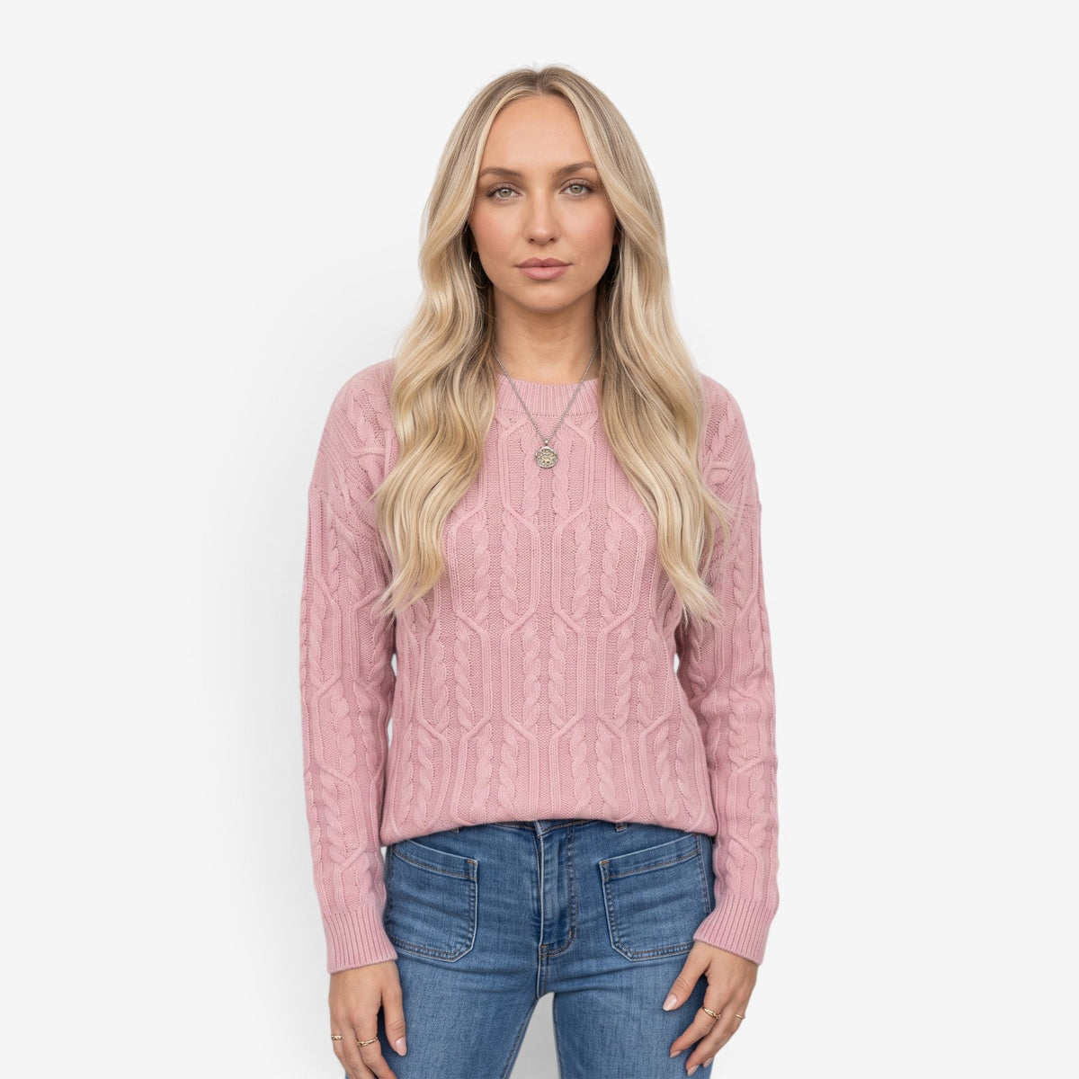 Jersey de Punto de Cuello Redondo para Mujer