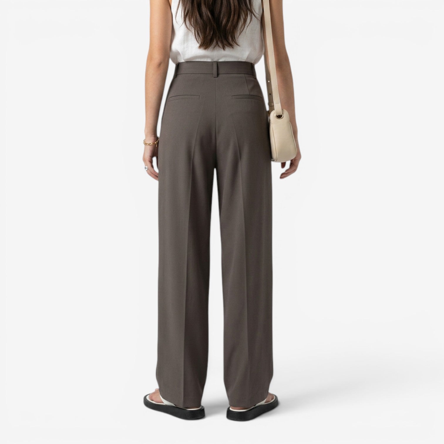 Pantalón Recto de Cintura Alta