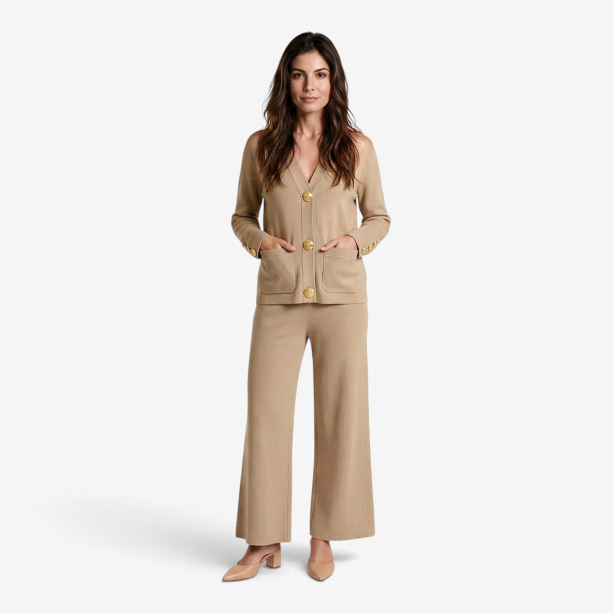 Conjunto de Punto con Cárdigan para Mujer