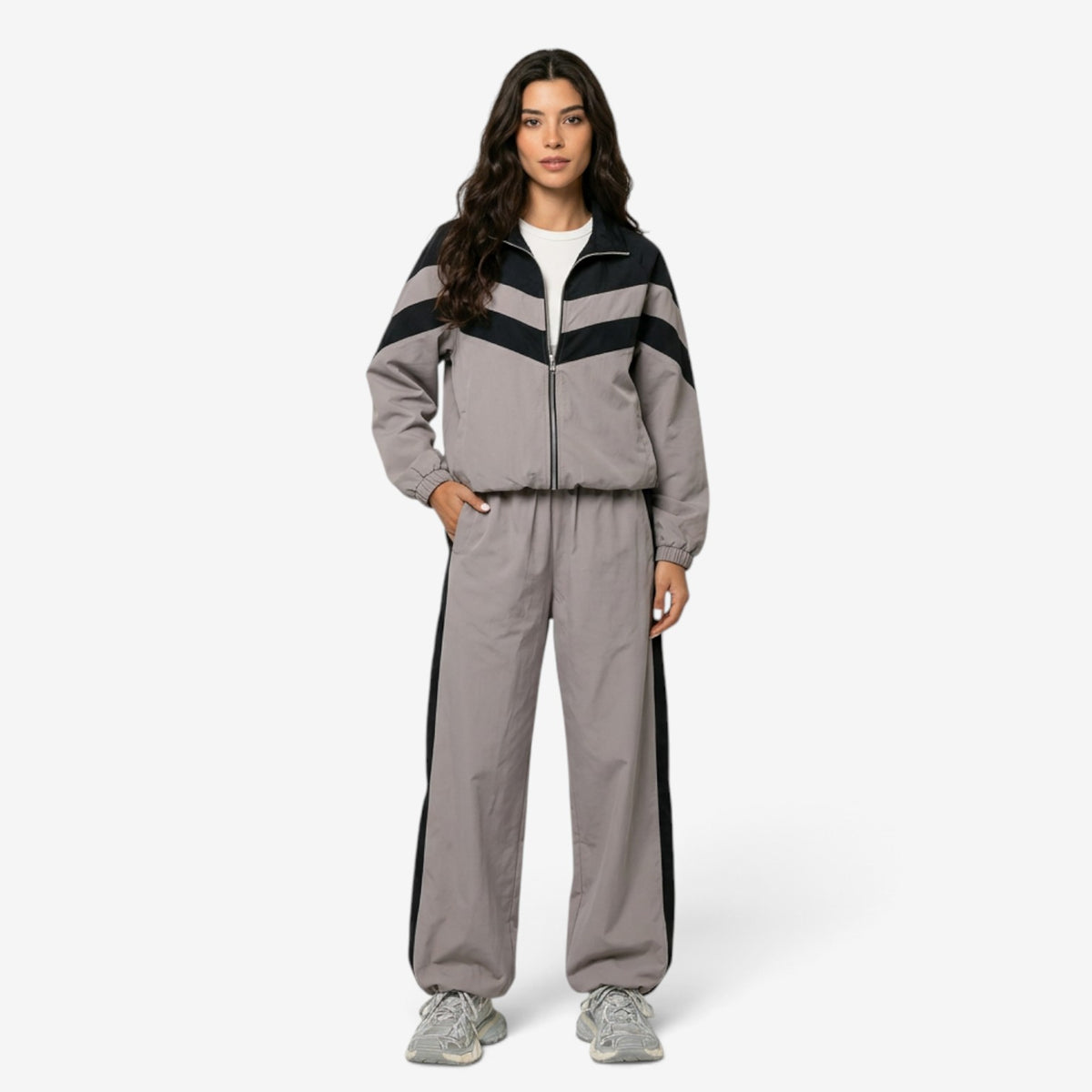 Conjunto Deportivo de Dos Piezas con Cremallera para Mujer