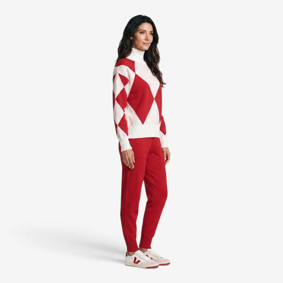Conjunto Aria con Jersey de Rombos para Mujer
