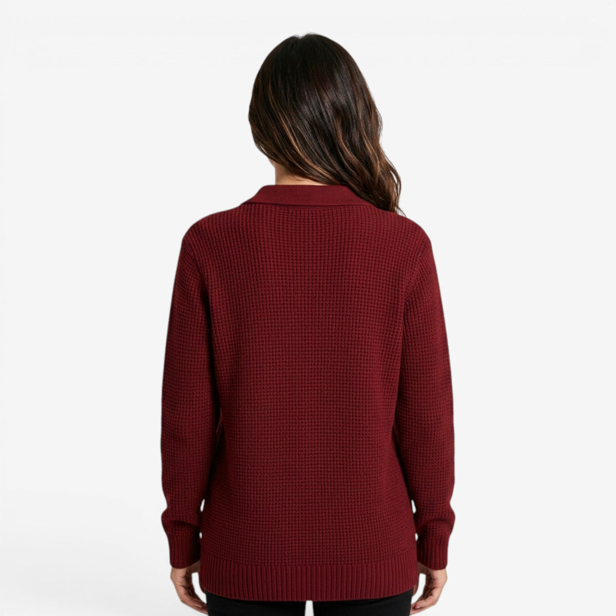Jersey de Punto con Cuello Solapa Mujer