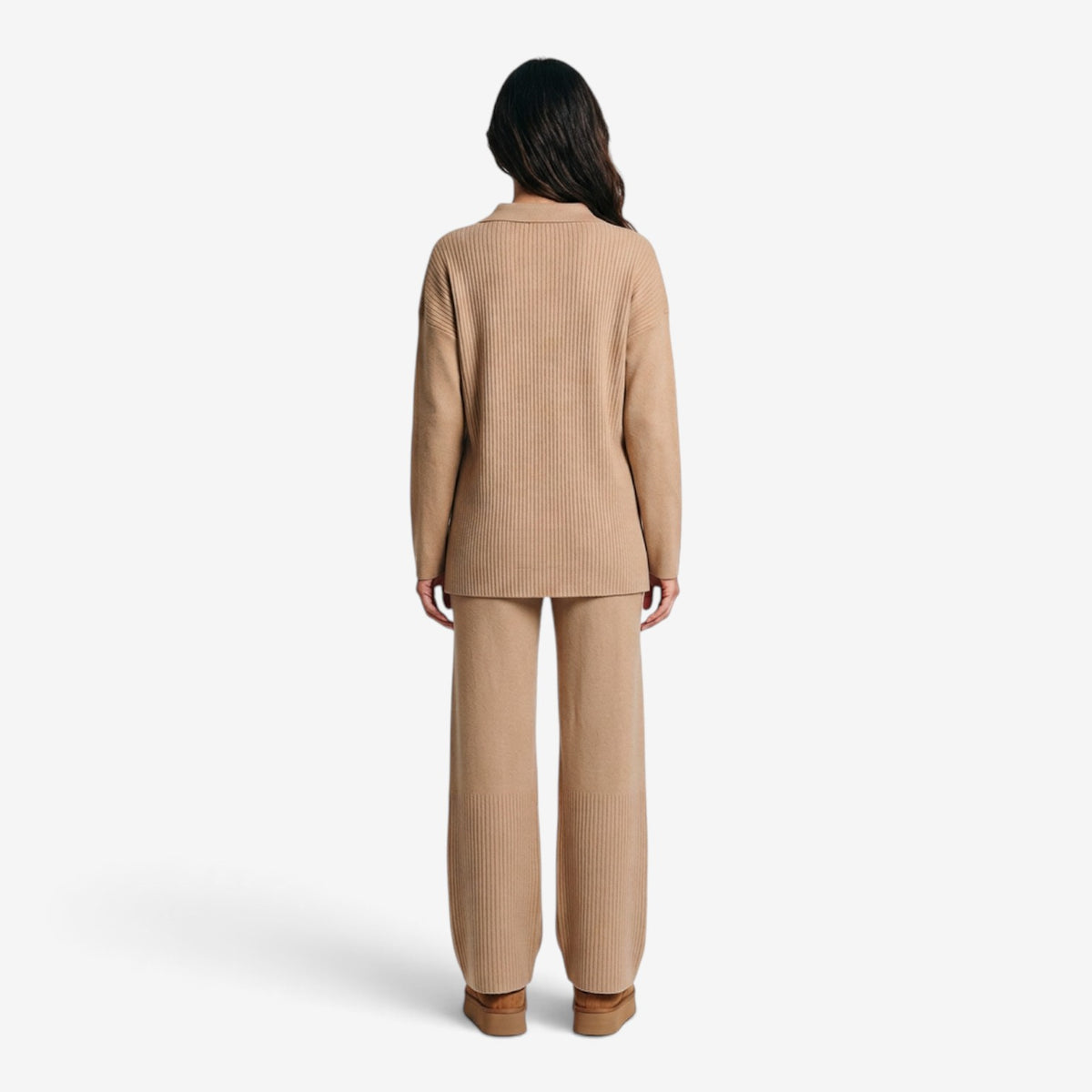 Conjunto de Punto con Cuello para Mujer