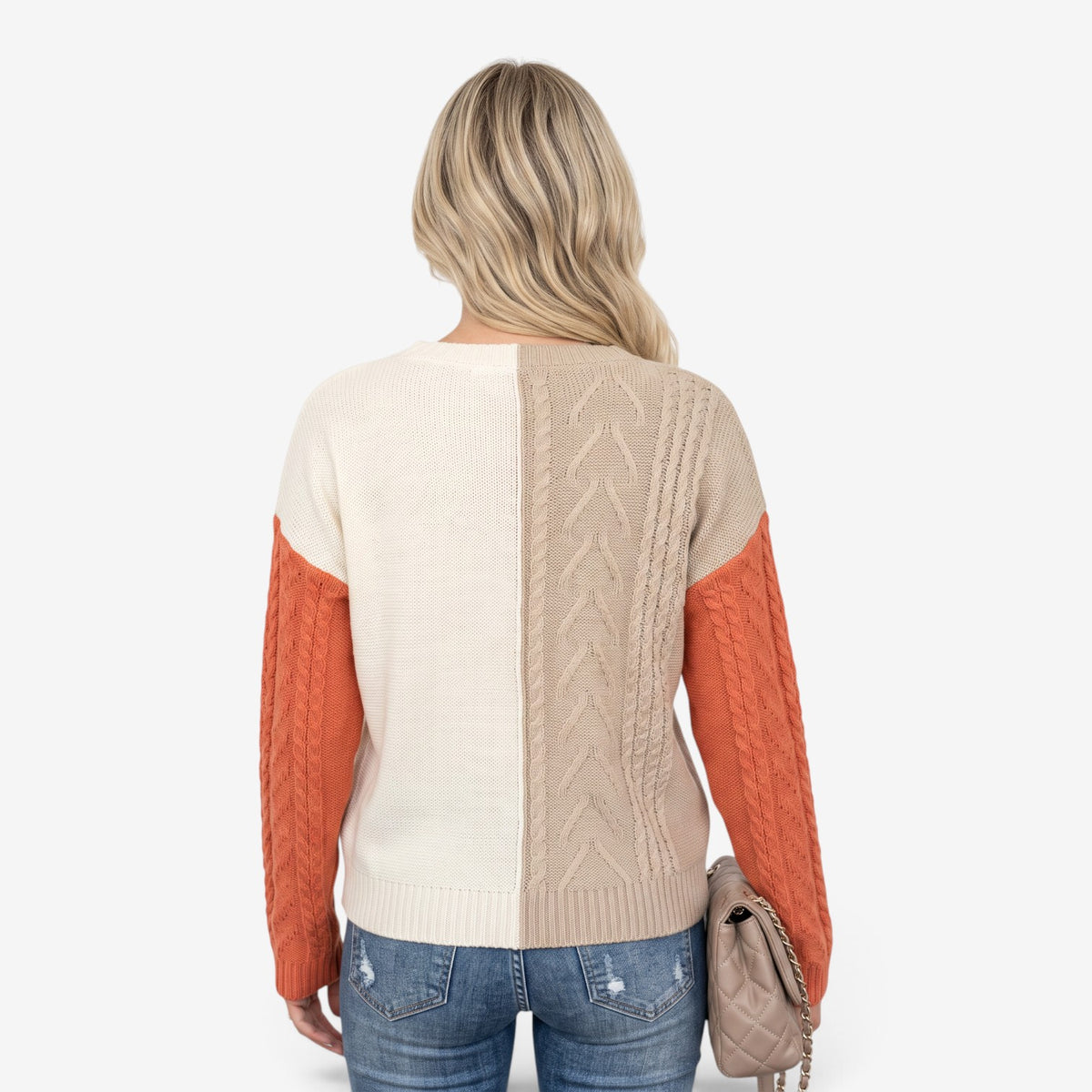 Jersey de Punto con Bloques para Mujer