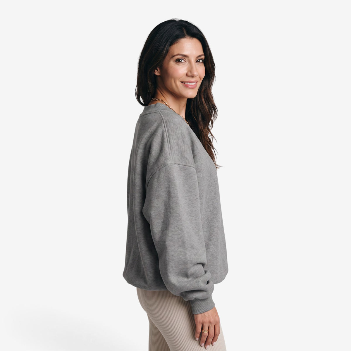 Sudadera Oversize con Cuello de Pico para Mujer