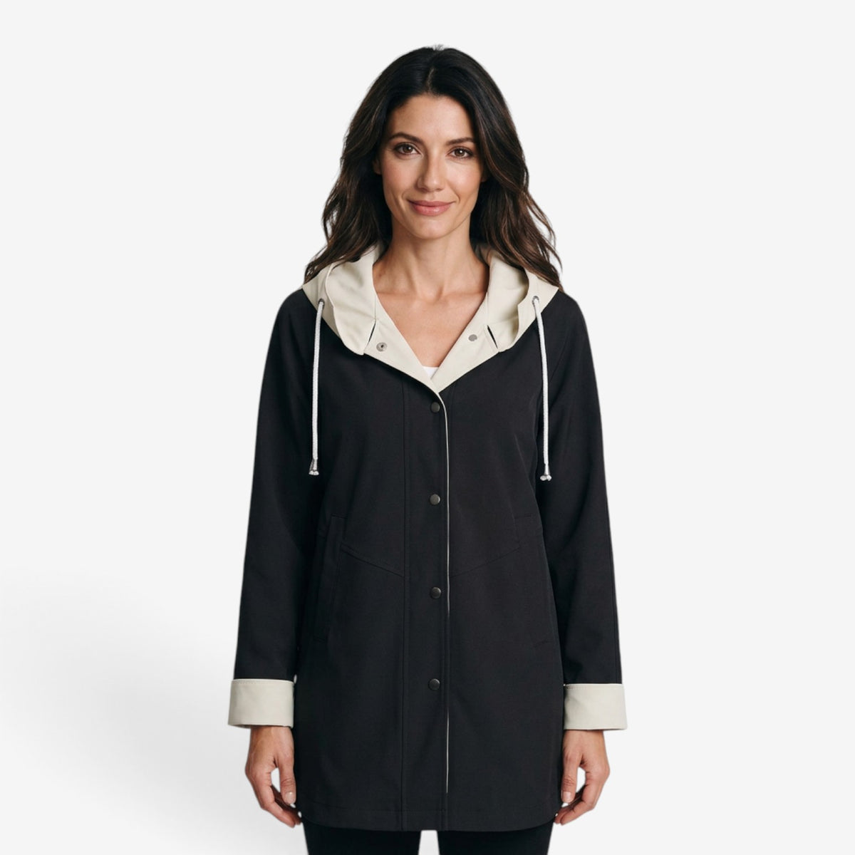 Gabardina Larga con Capucha para Mujer