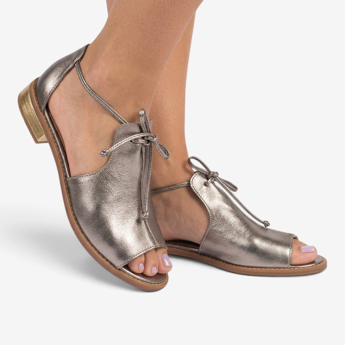 Sandalias Abiertas con Cordones para Mujer