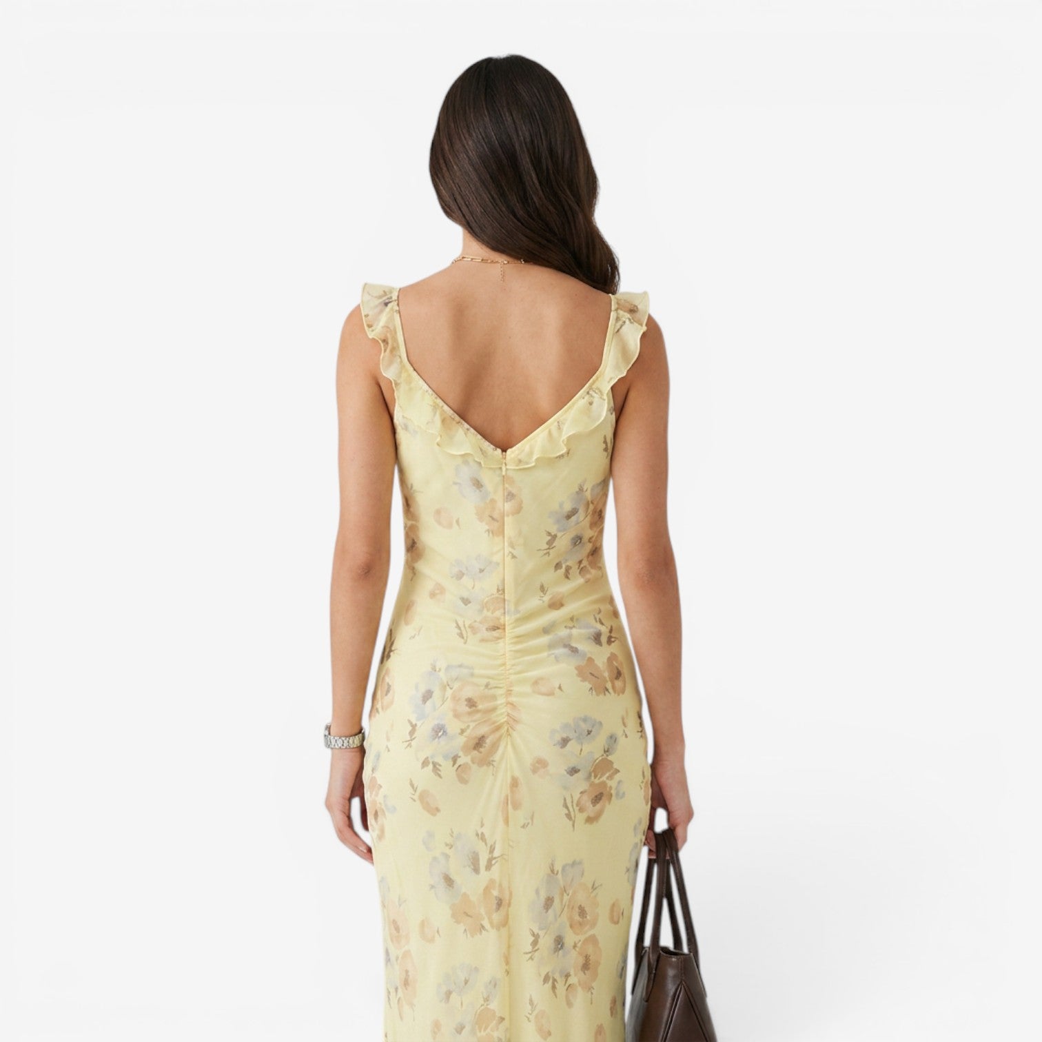 Vestido Mujer Floral con Espalda Descubierta