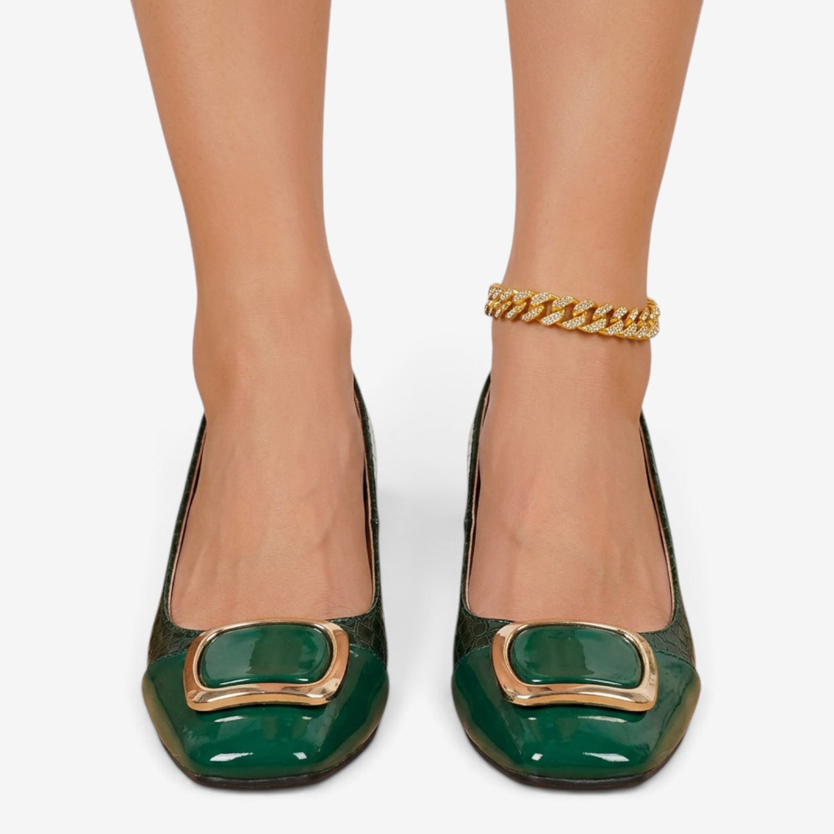 Zapatos de Tacón con Hebilla Geométrica para Mujer