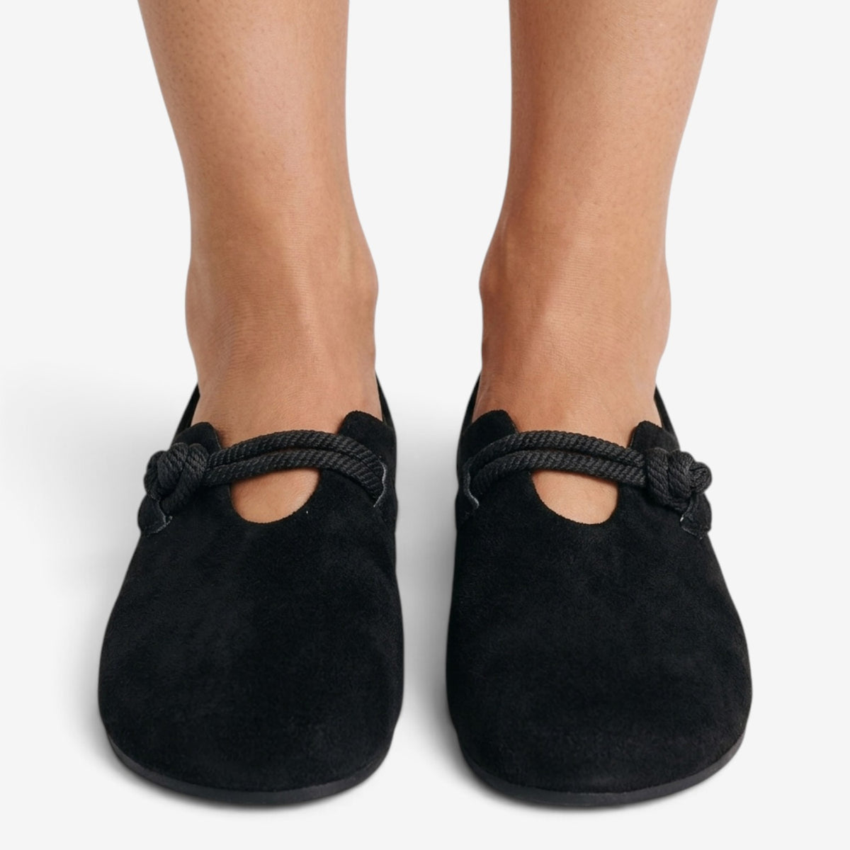 Zapatos Planos de Ante con Cordones para Mujer
