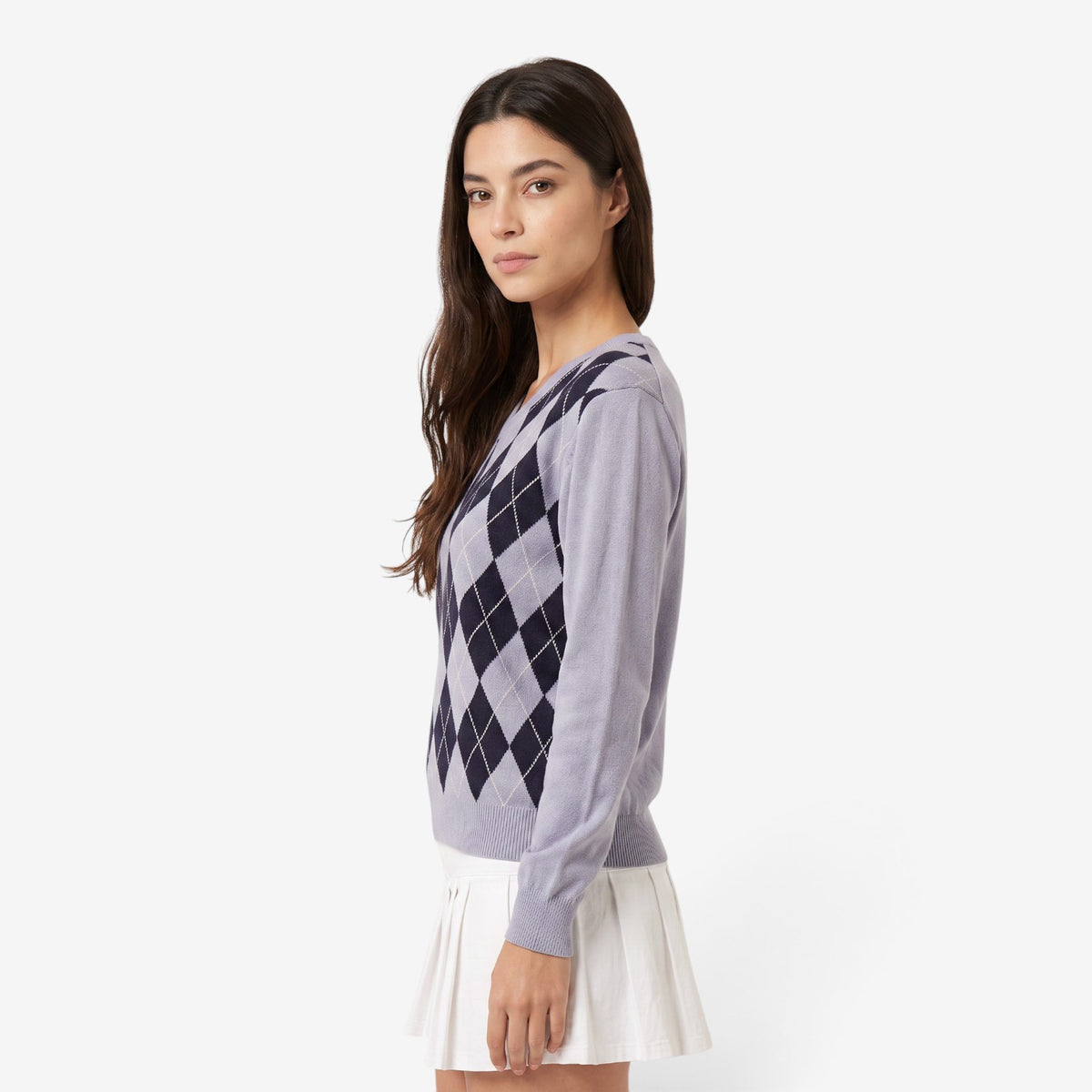 Jersey de Punto con Estampado Argyle para Mujer