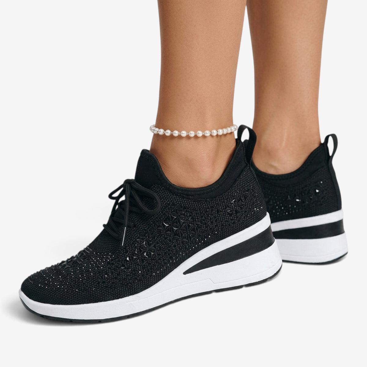 Zapatillas de Cuña con Brillos para Mujer