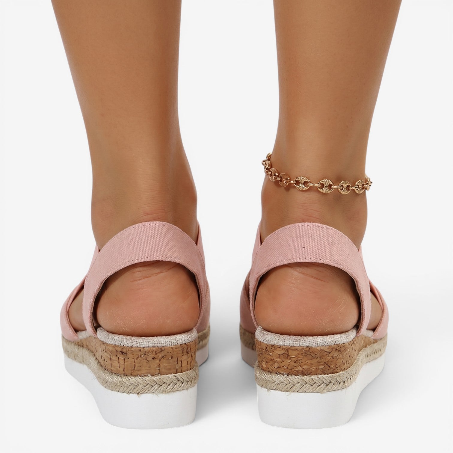 Sandalias de Cuña con Tiras Cruzadas