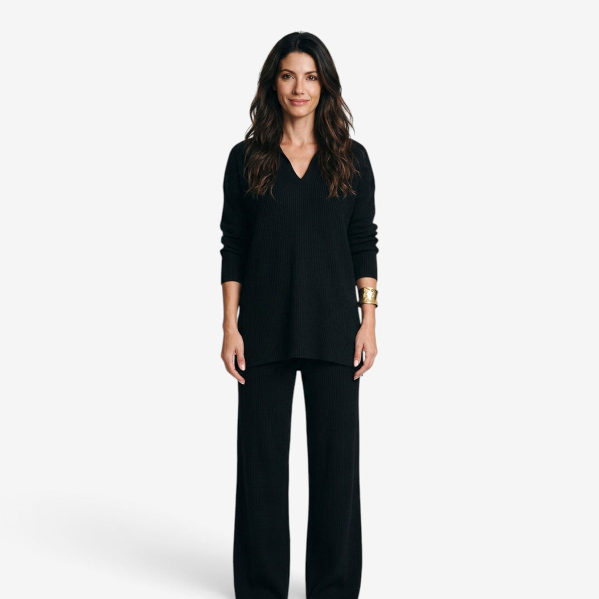 Conjunto de Punto con Cuello para Mujer