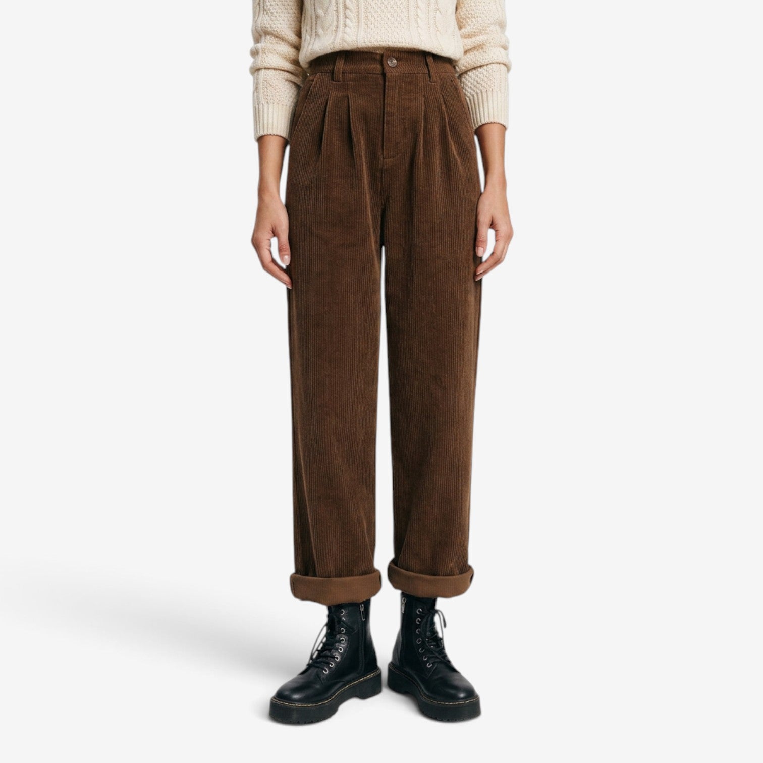 Pantalón de Pana de Pierna Ancha para Mujer