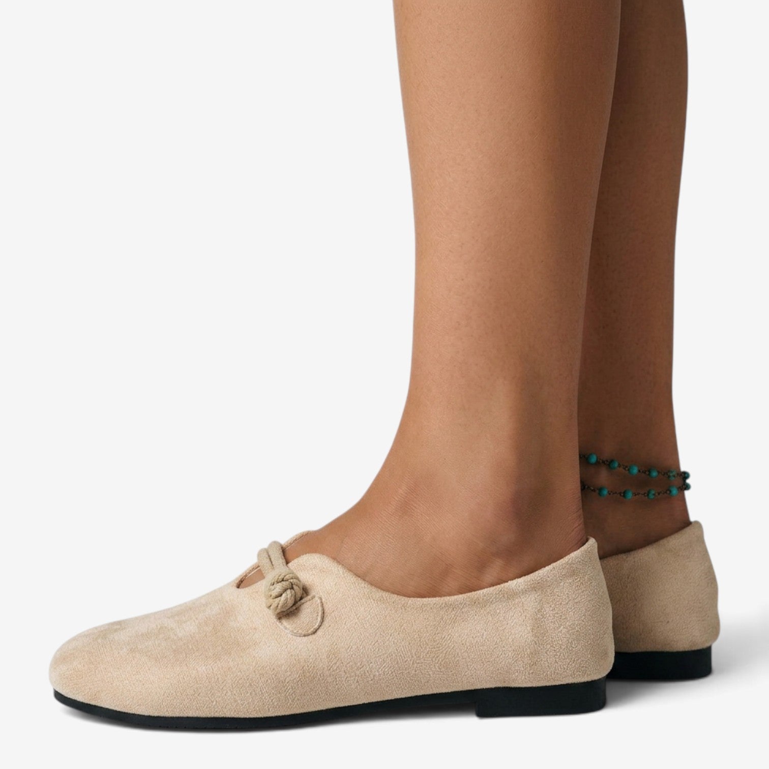 Zapatos Planos de Ante con Cordones para Mujer