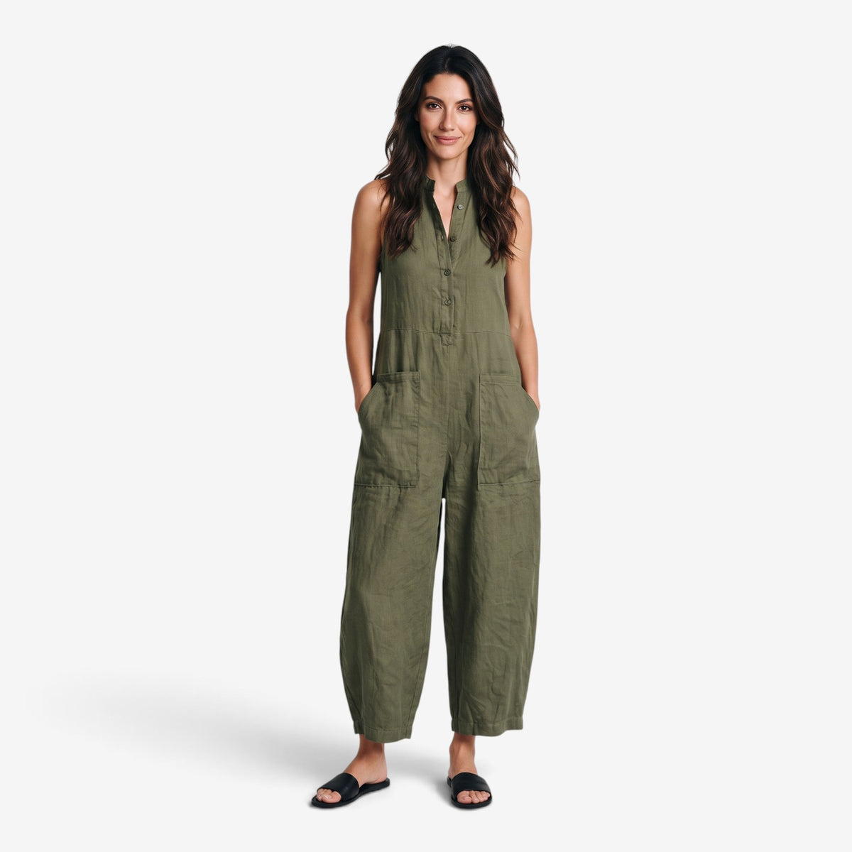 Mono Largo de Lino sin Mangas para Mujer
