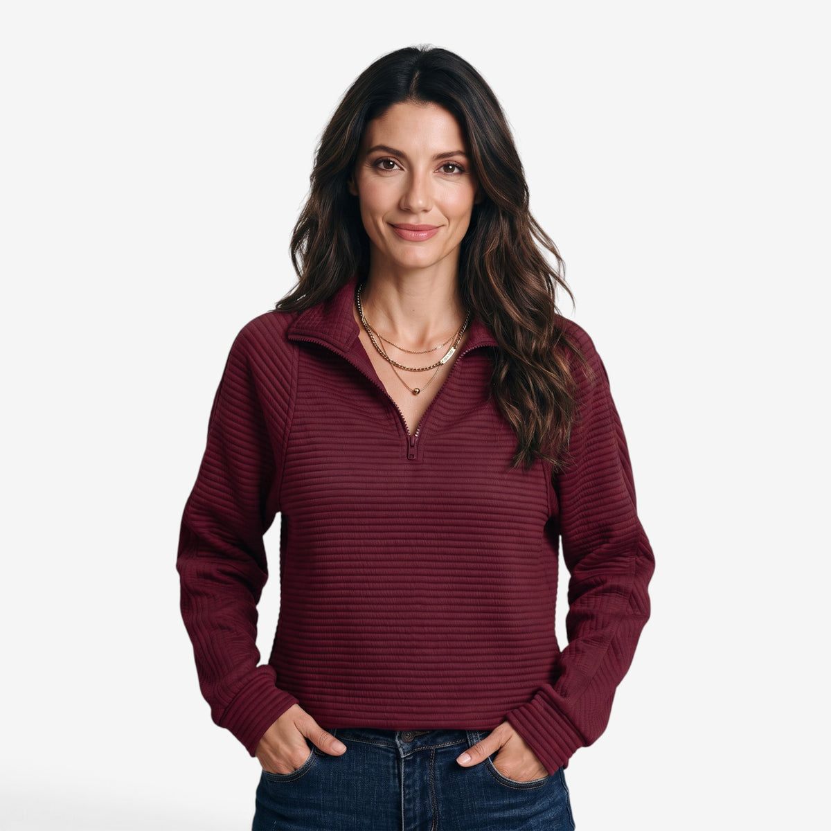Sudadera con Cuello Alto y Cremallera